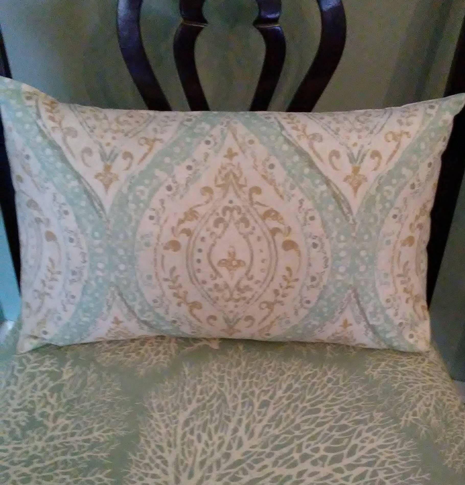 New 12 x 18 Bue jewel Lumbar Pillow Cover