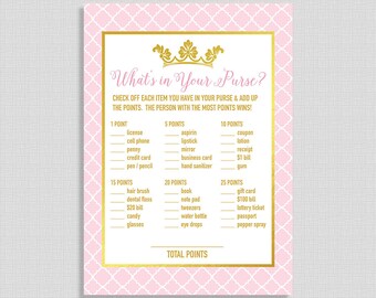 24 Personalized Baby Shower Game Cards What's in Your