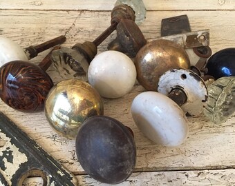 Vintage Glass, Metal and Porcelain/Ceramic Door Knobs and Hardware