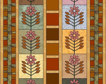 Strippy Flowers Quilt Pattern by Curlicue Creations