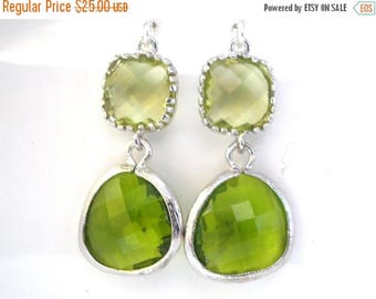 SALE Green Earrings, Peridot Earrings, Apple Green Earrings, Silver Green Apple, Wedding, Bridesmaid Earrings, Bridal Jewelry, Bridesmaid Gi
