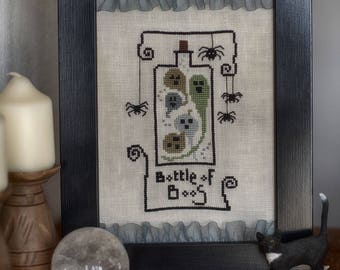 Bottle of Boos by TheWitchyStitchyRabbit PDF Halloween Cross Stitch Pattern