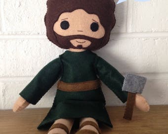 Catholic Doll - Saint Joseph - Wool Felt Blend - Catholic Toy - Felt Doll