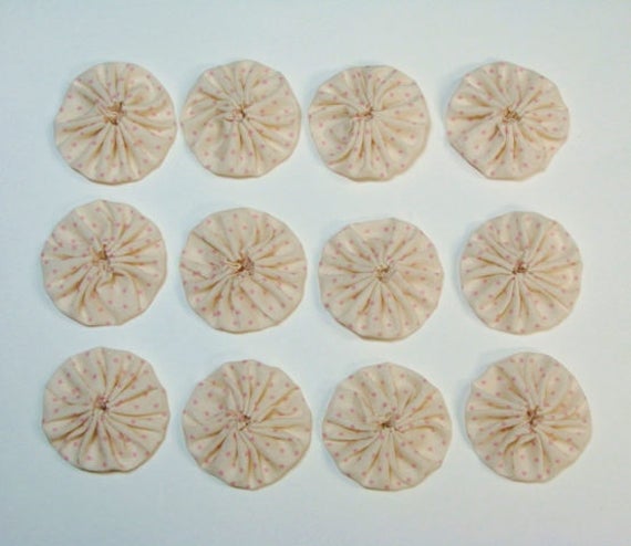 yo yo s set of 12 handmade 100 cotton fabric 1 3 4 yo yo s set of 12 handmade 100 cotton fabric 1 3 4