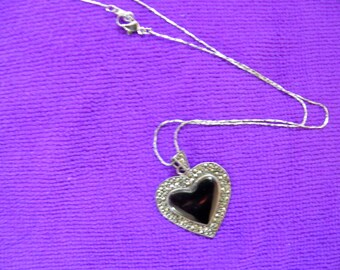 Marcasite, Onyx and Sterling Pendant, Necklace.
