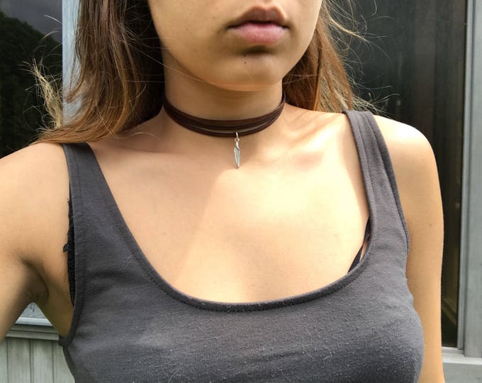 Women choker,Leather choker, layered choker,triple choker, boho leather choker, women necklace,women jewelry,leather necklace,women necklace