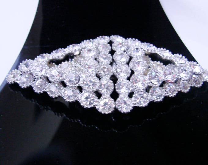 Art Deco Rhinestone Pot Metal Dress Buckle / 1930s / Vintage Jewelry / Vintage Wedding / Jewellery
