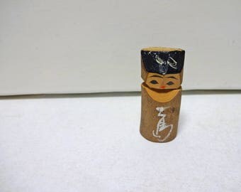 1.85in Vintage Japanese Miniature Wood KOKESHI Doll