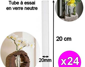 x 24 pieces 20cm width 20mm glass Test Tubes