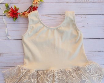 Ivory Lace Peplum Top