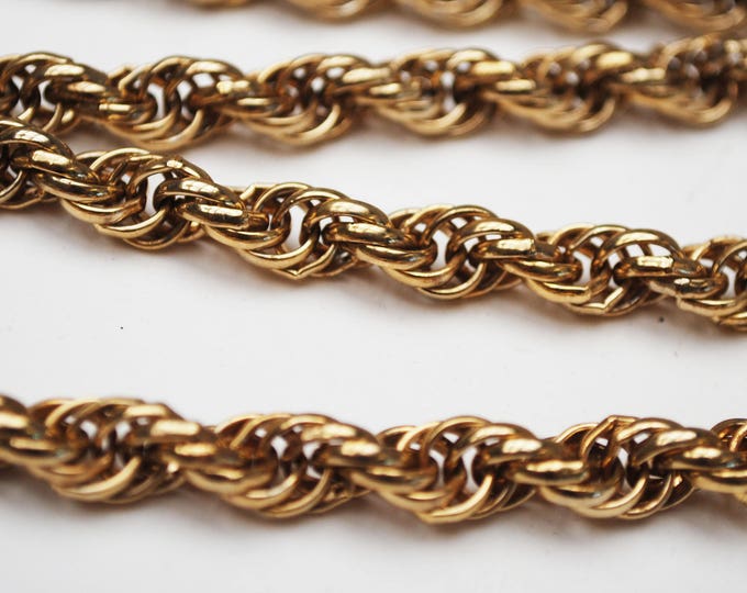 Vintage Chunky Gold Chain link -Twisted gold chain - Mid century 30 inches