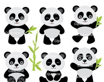 ON SALE INSTANT Download. Panda clipart. Cpan_6. Personal and commercial use.