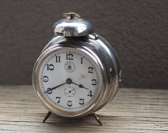 15% off Antique German Alarm Clock HALLER 1920's - working / Vintage alarm clock / Gustav Becker clock