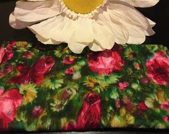 60s Rose Floral Deadstock Fabric - Up to 4 Yards - FREE USA SHIPPING