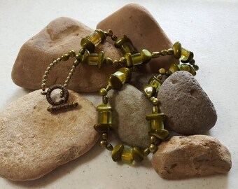 Olive Green Lanterns Long Necklace Earrings Unique Design her lady woman gift under 50