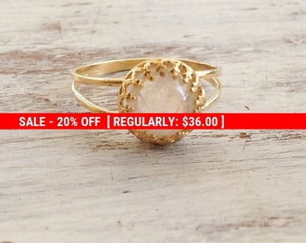 moonstone ring, moonstone ring gold, stacking ring, gemstone ring, moonstone, stacking rings, jewelry - 9011