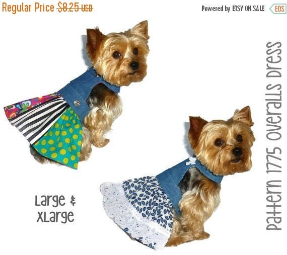 ON SALE Overalls Dog Dress Pattern 1775 Large & XLarge Dog