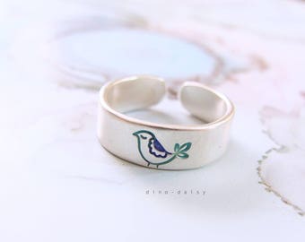 Sterling Silver Toe Ring - Little Blue Bird