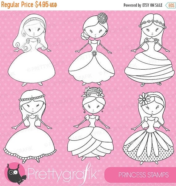 80% OFF SALE Royal princess digital stamp commercial use, vector graphics, digital stamp, digital images - DS356 Il_570xn
