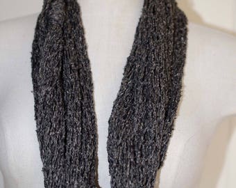 Knit Infinity Scarf ~ Slate Gray ~ Tube Scarf - Loose Knit Infinity Loop Scarf - Knit Cowl *~* OOAK Gift for Her