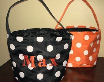 Trick or Treat Bag, Trick or Treat Bucket, Halloween Bucket, Personalized Halloween, Halloween Tote, Halloween Bag, Halloween Basket