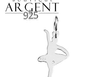 Ballerina shape charm 19.4 X 10.6 mm 925 sterling silver