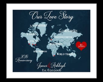 1 10 year anniversary gift for him personalized anniversary gift for men 10th anniversary gift for him unique anniversary gift wife custom
