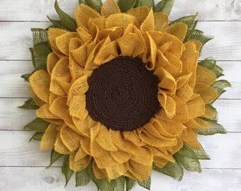 Burlap Sunflower wreath