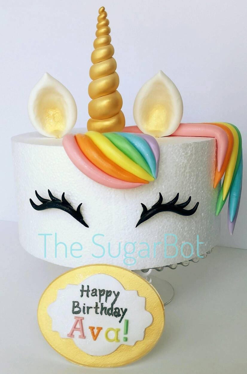Unicorn Cake edible decorations for 7 or 8 Round