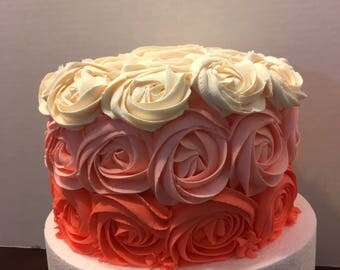 Multicolored Rosette Fake cake. Faux cake. 6 inches wide.