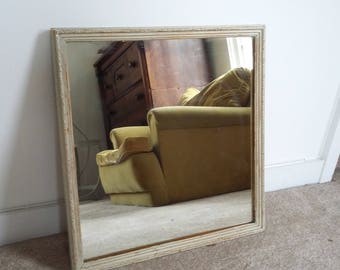 Vintage Painted Shabby Chic Mirror Cream and Gilt.