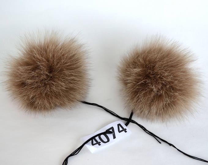 5,5" FOX FUR Pom Pom- Double! Fur Pom Pom, Real Fox Fur, Brown Fox Pom Pom, Double Pom Pom, Fox Pom Pom, Pom Pom Ears, Hat, Child, Beanie