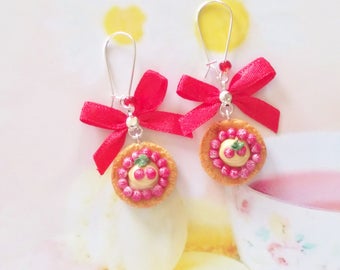 earrings cherry pancakes polymer clay