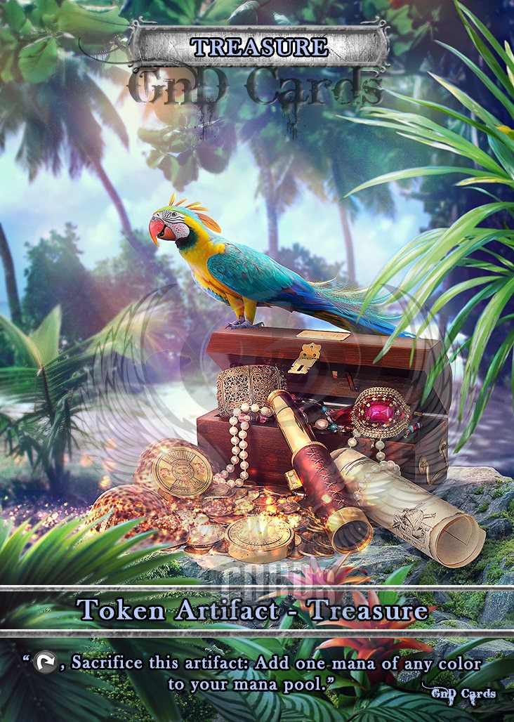 3x Treasure 2 Custom Altered Tokens MTG Ixalan