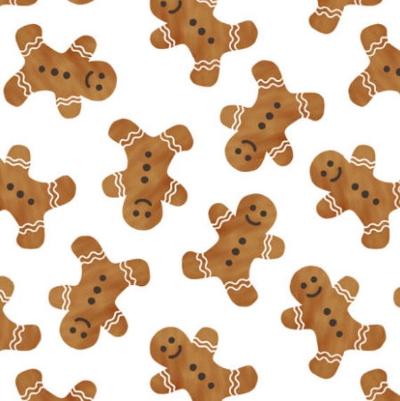 Christmas Fabric by the Yard Cotton Gingerbread Man Fabric