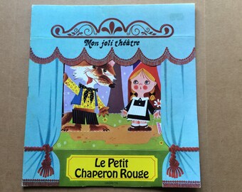 Mon Joli Theatre - Le Petit Chaperon Rouge - Little Red Riding Hood - Storybook & Play Set - French Language - Vintage 1970s - 53-137