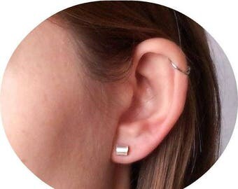 SALE Bar Stud Earrings, coworker gift, Sterling Silver Stud Earrings, Rectangle Stud Earrings, Line Stud Earrings, Minimalist Stud Earrings