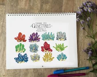Birthstones calendar 2018, quartz calendar 2018, crystal calendar 2018, gemstones calendar 2018, rocks calendar 2018, gemstones and crystals