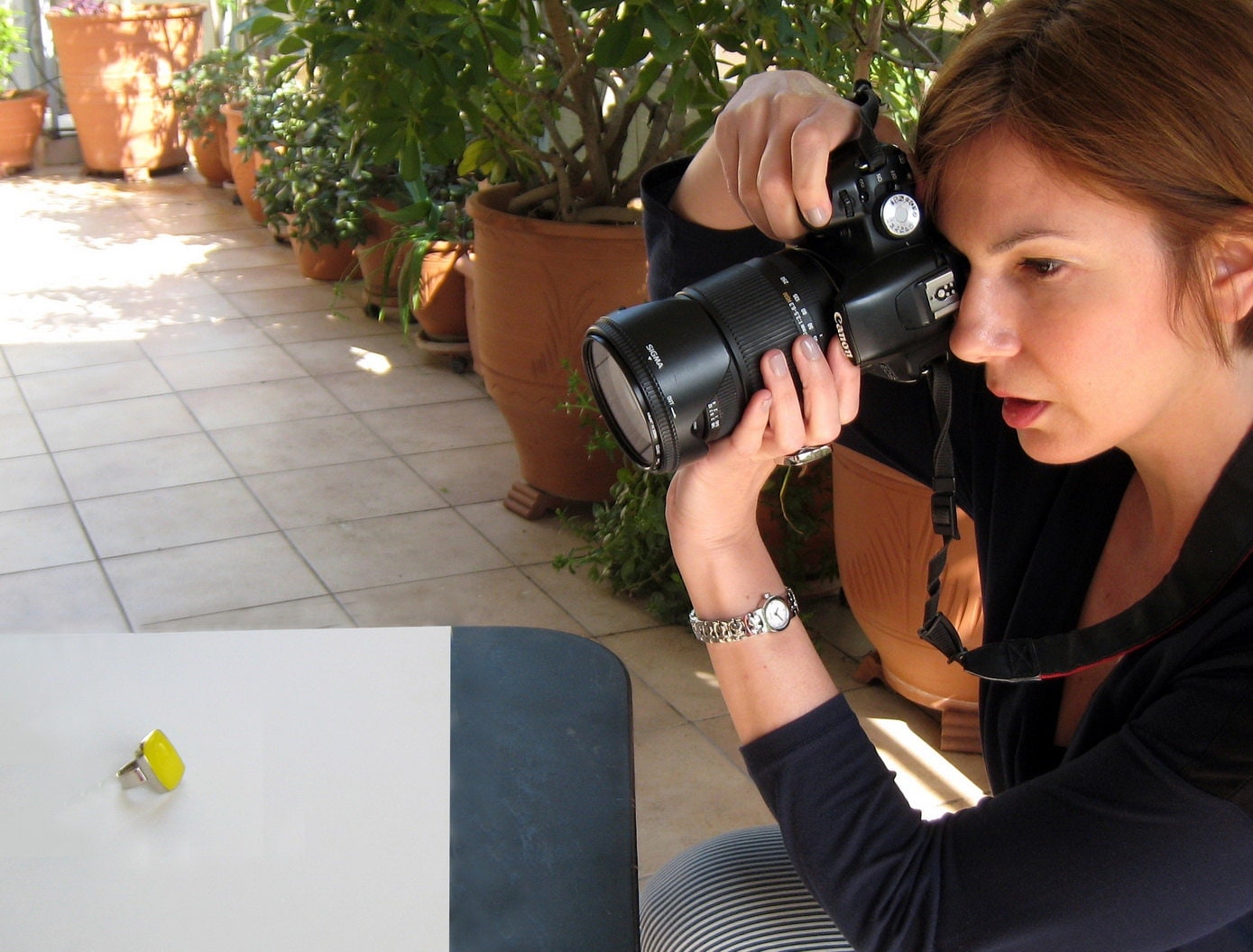 Christine has a big balcony for shooting product photography. She saves that task, along with uploading new listings, for the weekend