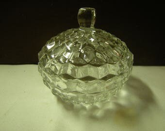 Vtge Fostoria candy dish-american glass-glas container-nut dish-table scape-storage-glass collecion-replacement-