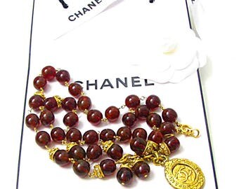 GRIPOIX for CHANEL necklace glass 70-80s