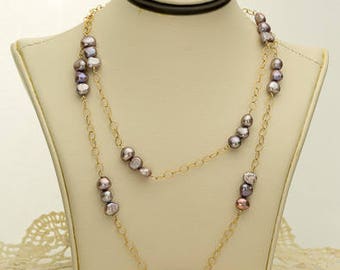 Mauve Pearl Necklace 41.25ct (B84N)