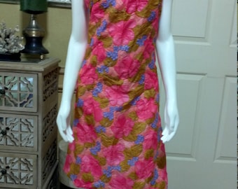 Vintage 1960 Shift Dress /Garden Party/Tea Party /Floral Print Dress/ S/M