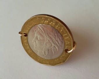 Italy 1000 lira wire wrapped ring