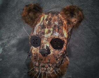 Scary Pin Bear Wearable Halloween Mask Paper Mache Animal Mask Horror Mask
