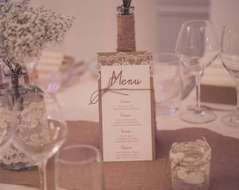 Menu range | rustic chic wedding.