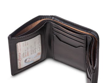 Jack TRIFOLD Leather Wallet•PERSONALIZED Wallet•BLACK•Monogram•Men's Gifts•Groomsmen Gifts•Anniversary Gift•Father's Day Gift•Trifold