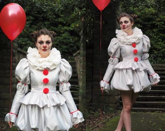 Pennywise Costume dress IT 2017 clown costume, cosplay. Women's sizes or made to measure