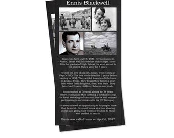 Black and White Funeral Program: Memorial Service Card | Loss | Celebration of Life | Chalkboard | Printable - not an editable template