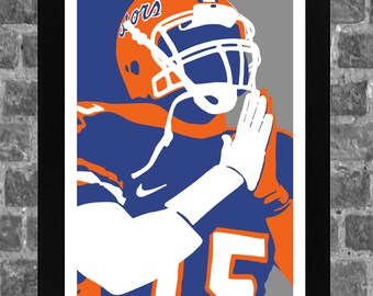 Florida Gators Tim Tebow Portrait Sports Print Art 11x17